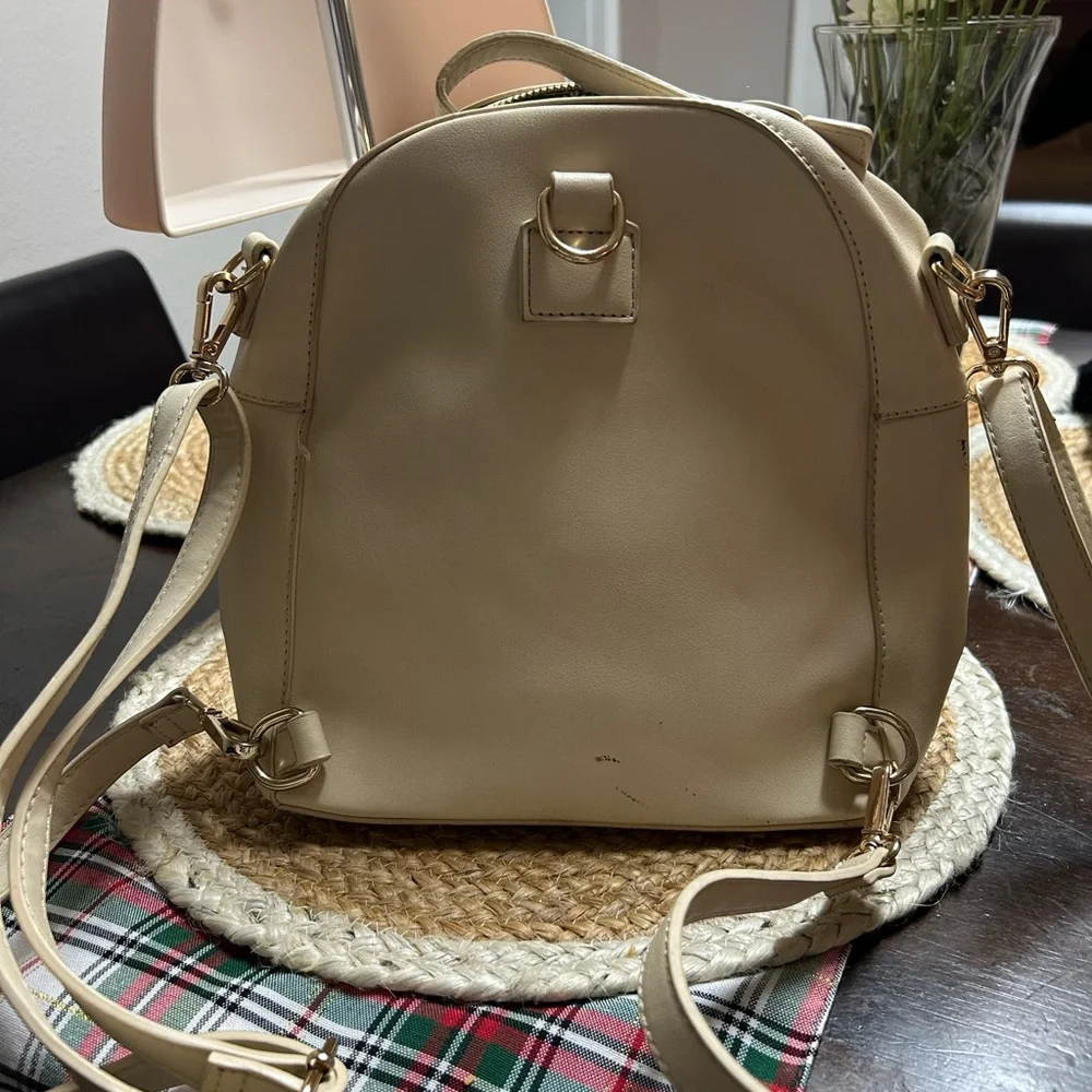 Floral Embellished Cream Boho Mini Backpack - Picture 5 of 16